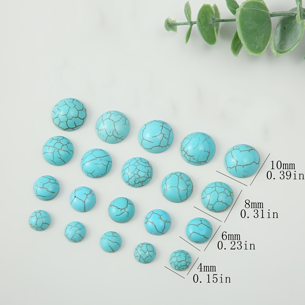 20pcs Turquoise Semicircle Patch DIY Jewelry Accessories