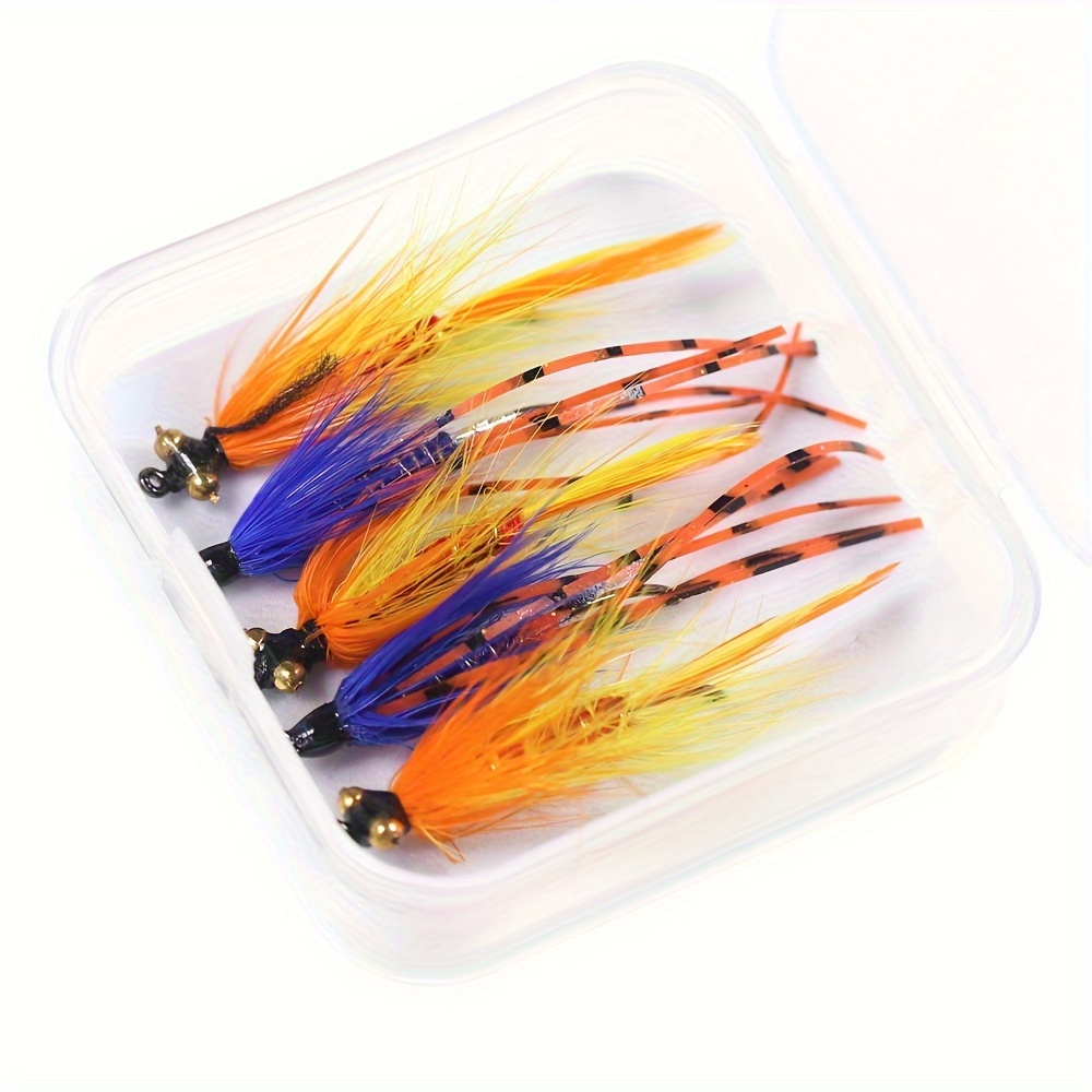 5pcs/box Fast Sinking Wet Fly For Trout Salmon, Stimulator * Fishing Tackle  For Freshwater And Seawater