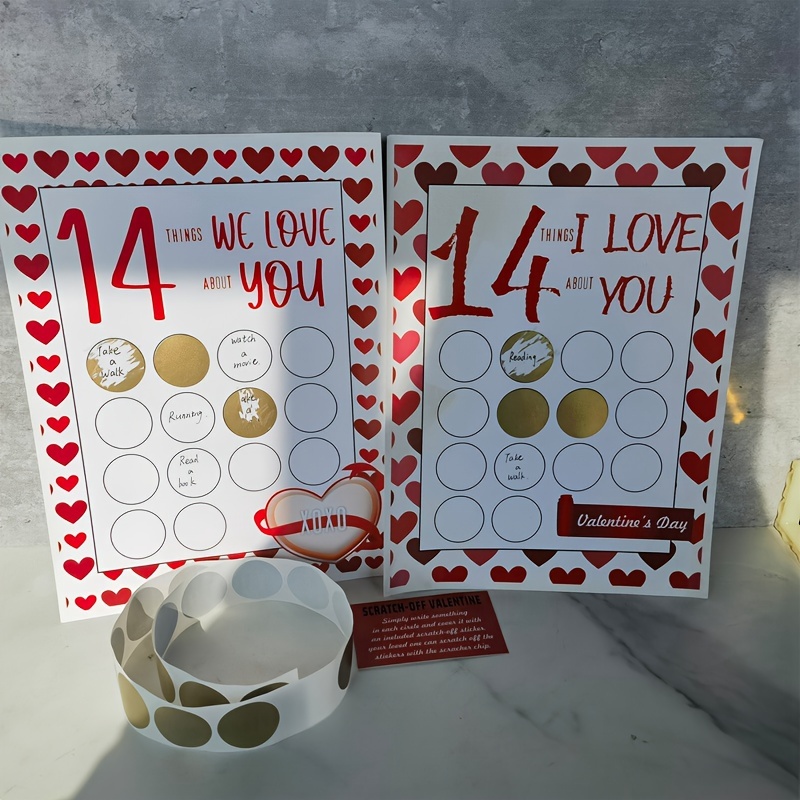 1 Carte À Gratter Pour La Saint-valentin Imprimez 14 Choses Que J