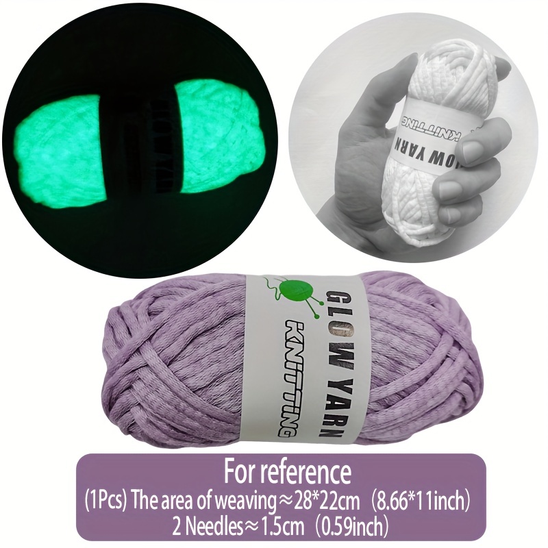 Glow in The Dark Yarn 2 Rolls, for Crocheting DIY Arts Crafts Pink