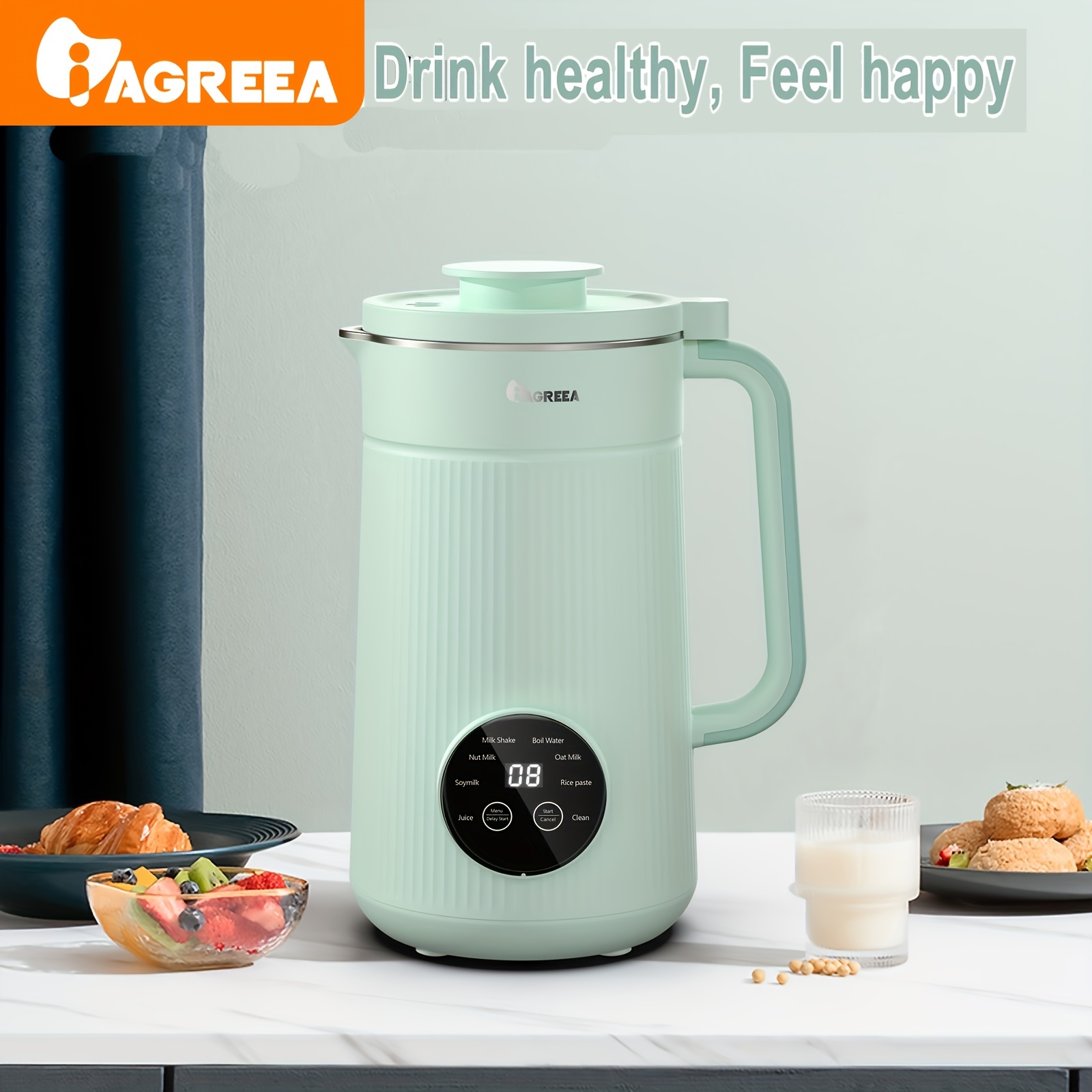 IAGREEA Machine à lait de soja 34oz/1000ml, machine à soupe/lait