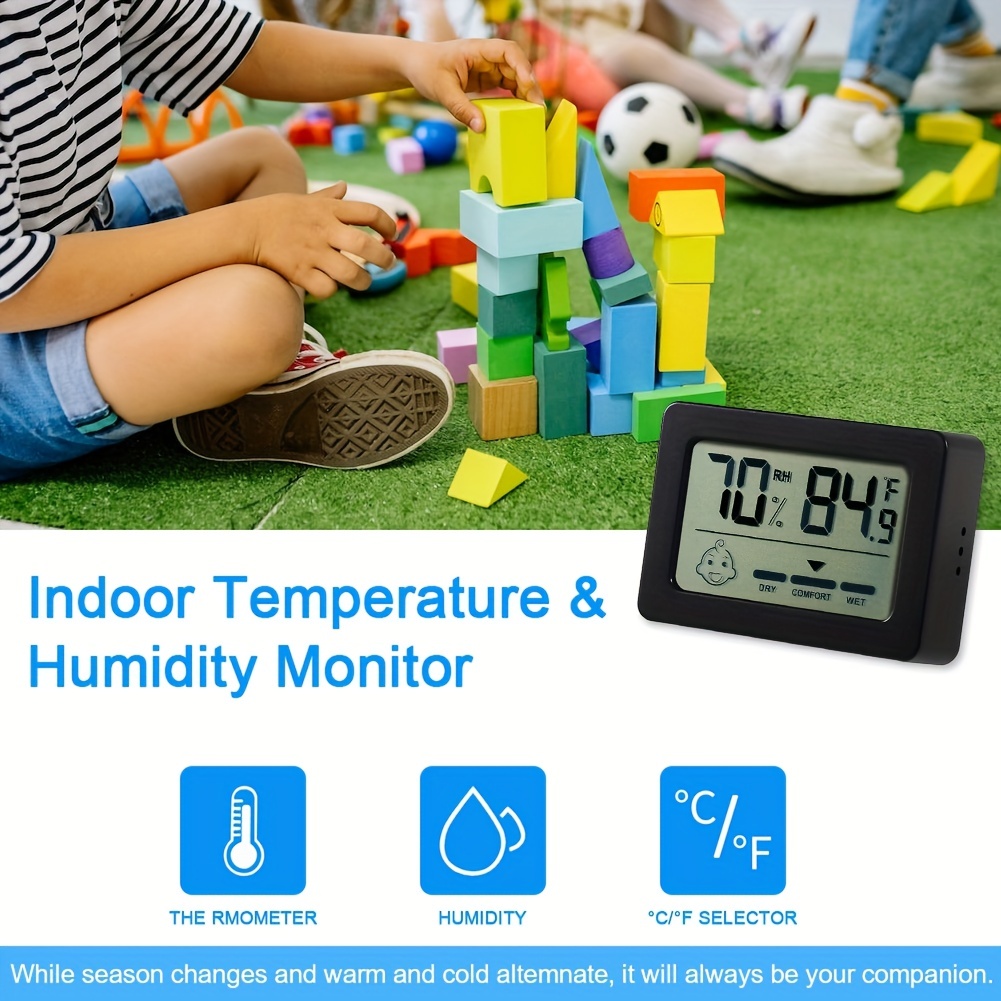 Mini Digital Thermometer Hygrometer Indoor Humidity Monitor Temperature  Hygrometer Fahrenheit Celsius Switchable For Humidifier Greenhouse Garden  Cellar Closet Refrigerator Etc, Buy More, Save More