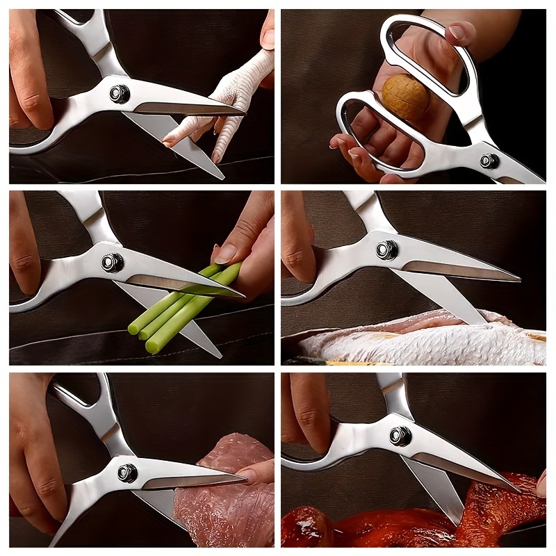 Heavy Duty Stainless Steel Kitchen Scissors Shears Cutter Professional  Chicken Bone Meat Fish Turkey Vegetables Scissors