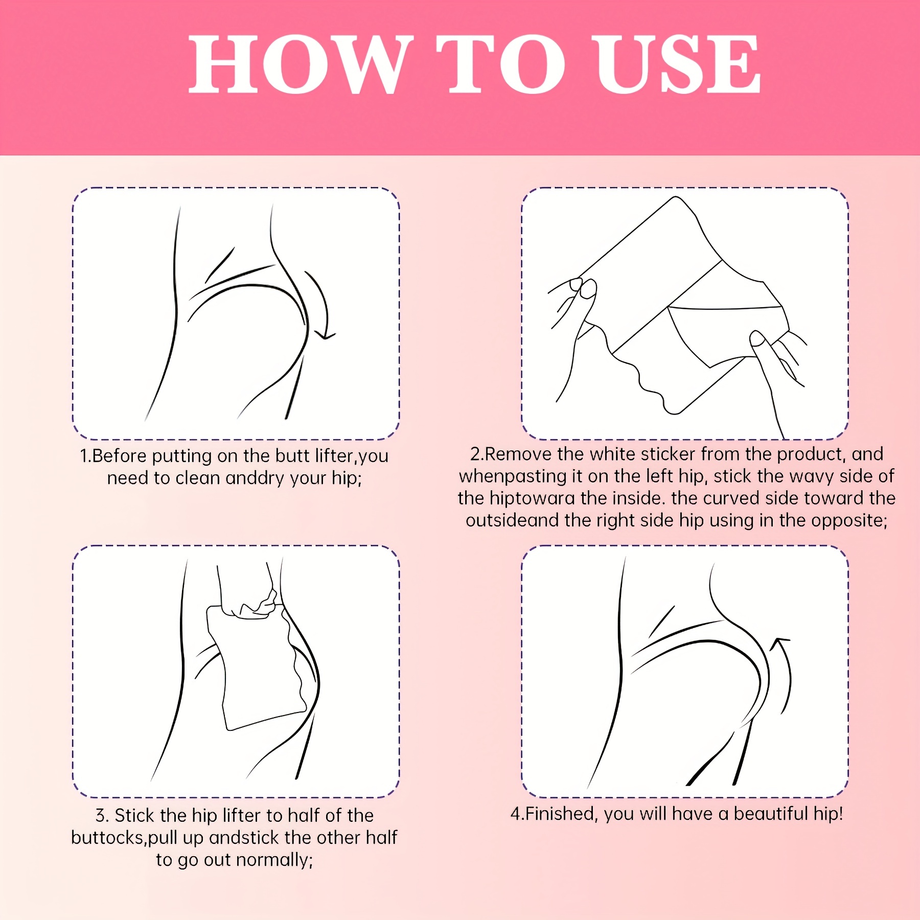 10 Stickers Butt Lifting Stickers, Invisible Shaping Patches