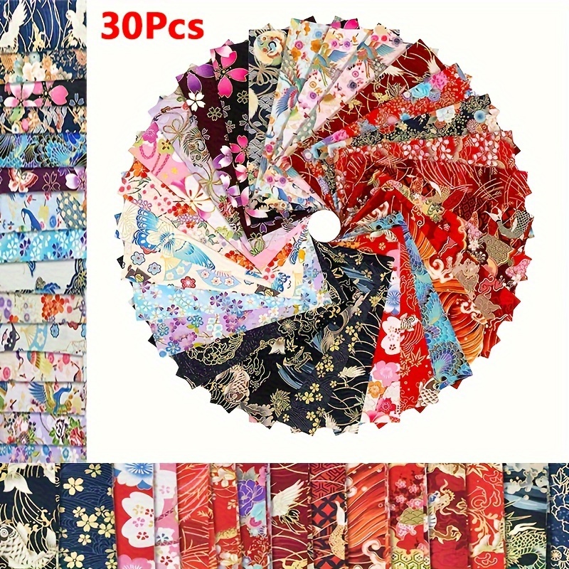 

30pcs Fat Quarters Japanese Style Fabric Squares Printed Cotton Wrapping Cloth Quilting Fabric Bundles For Diy Sewing Scrapbooking Quilting Craft Patchwork