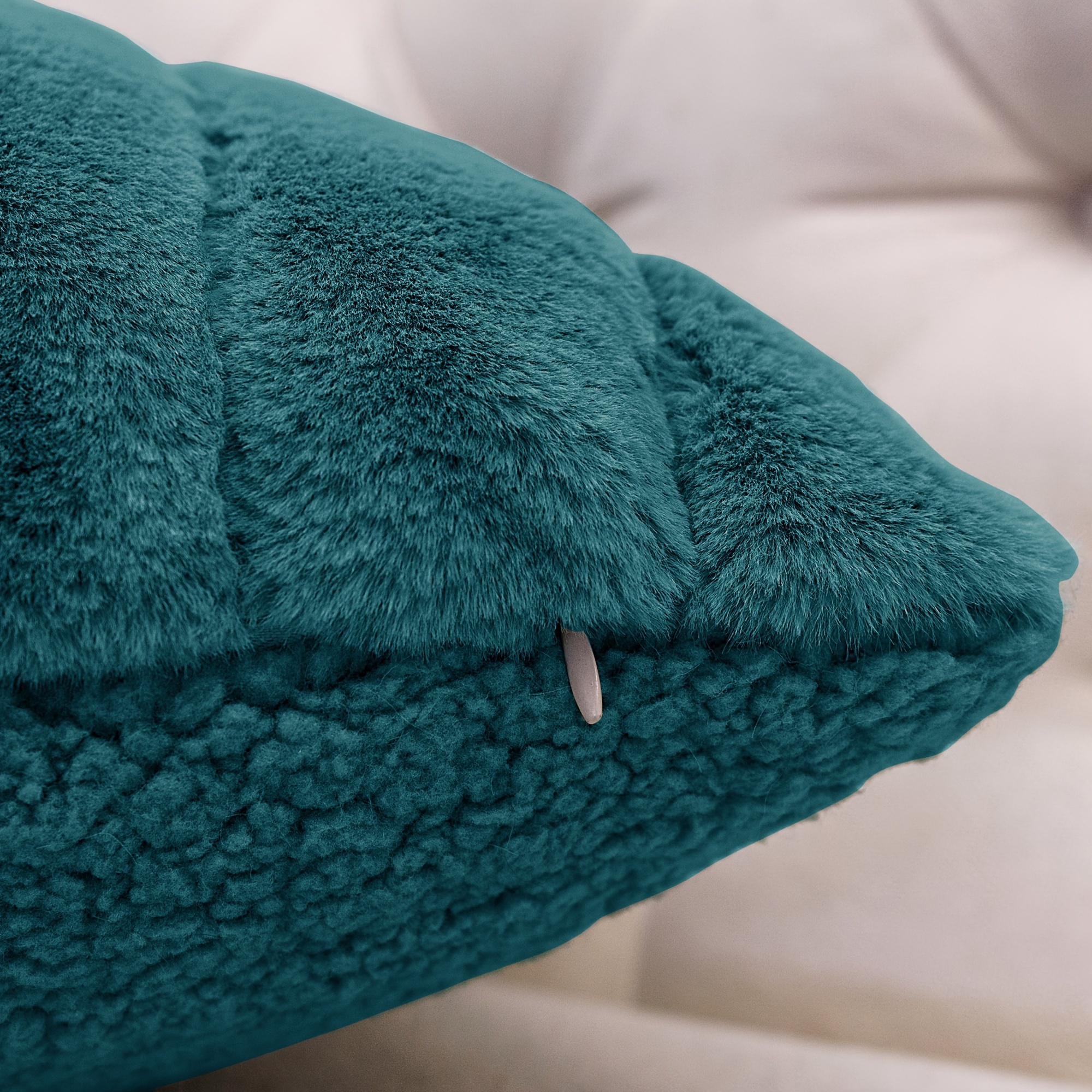 Teal faux best sale fur pillows