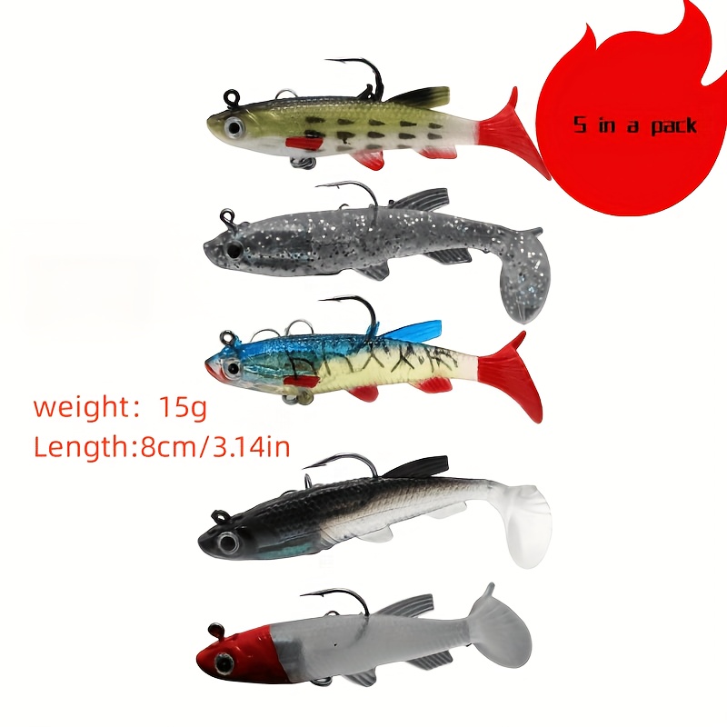 Bait With Hook Tail Soft Bait Soft Lures Simulation Fishing Lure Fishing  Bait