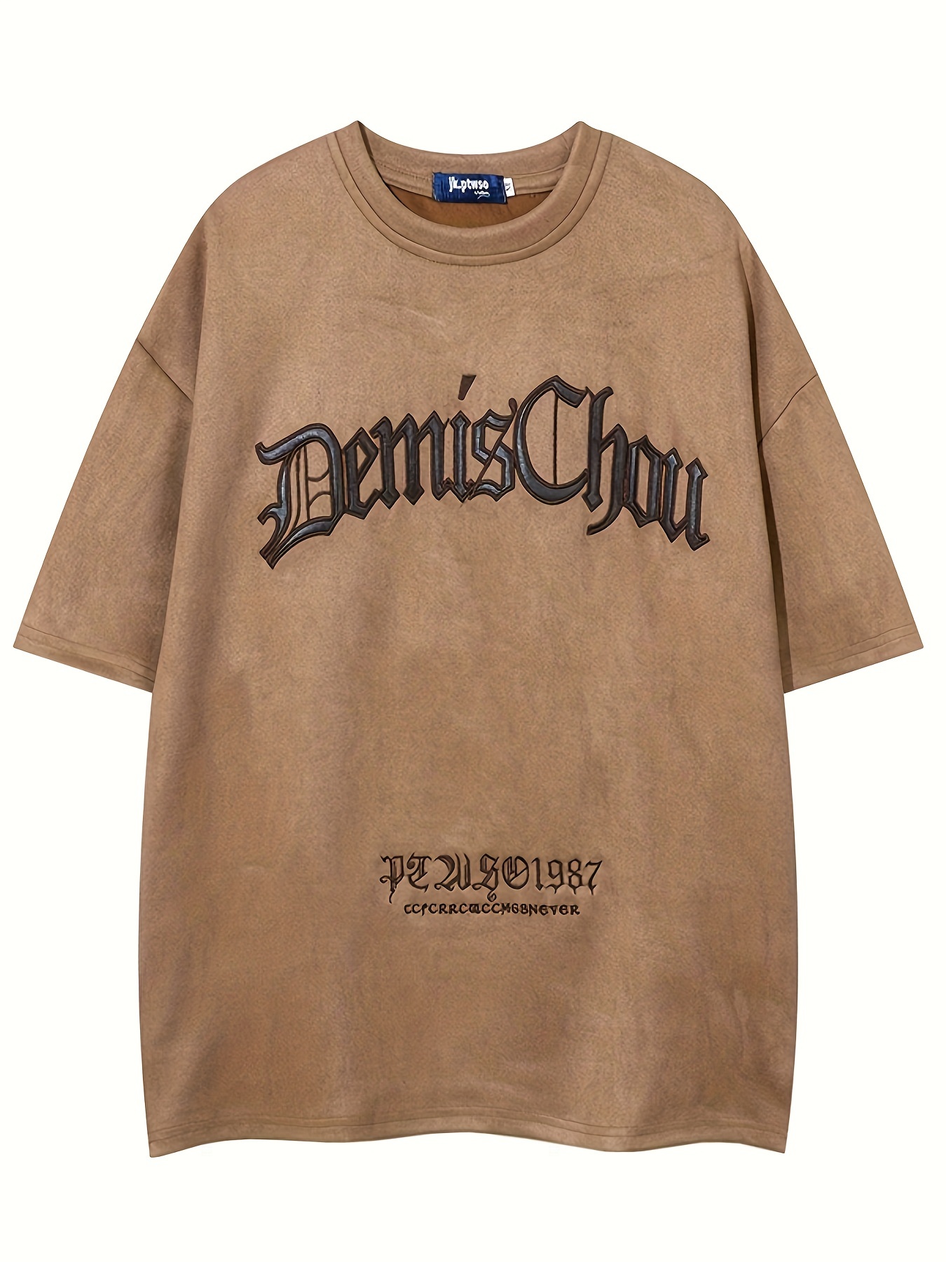hip hop fashion letter embroidery men's loose short sleeve