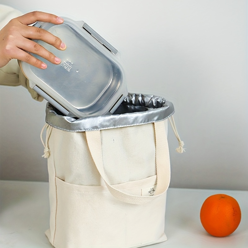 Deautie Borsa termica per il pranzo riutilizzabile, borsa per il pranzo di  grande capacità, borsa da pranzo per il lavoro, borsa pieghevole a tre  strati tessuto spesso per adulti/uomo/donna (nero) : 