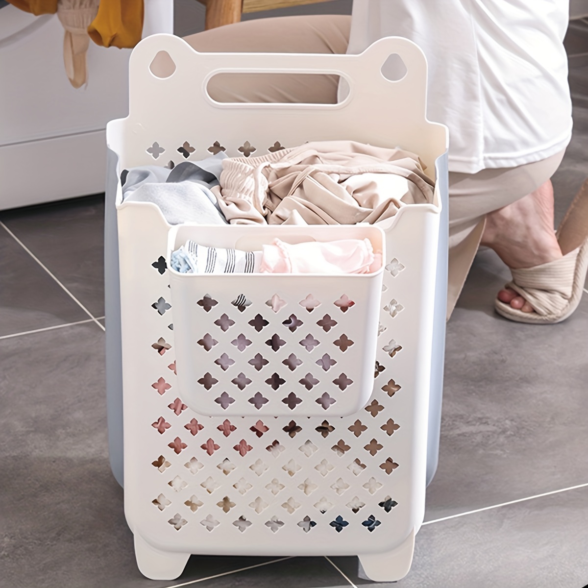 Collapsible Clothes Storage Basket Garbage Storage Trash Bag