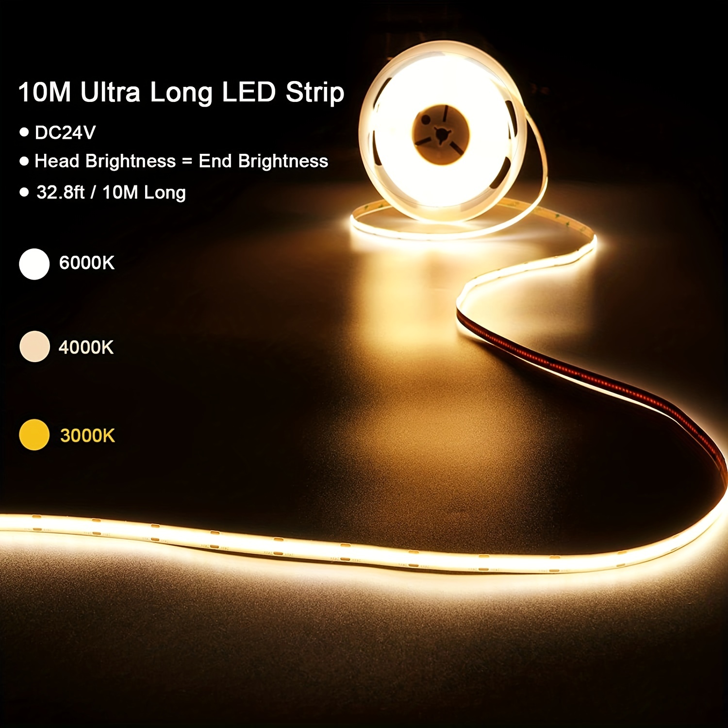 10 Meters Cob Light Bar 24v Indoor Lighting Decorative Led Temu