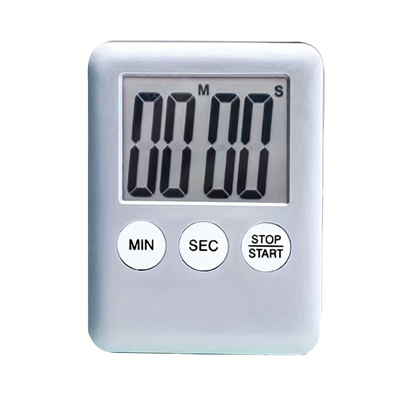 White 3' Large Display Kitchen Timer - Digital Timer Switch Magnetic