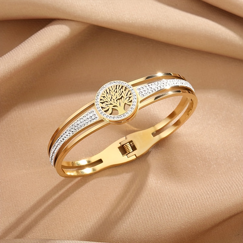 Stainless Steel Life Tree Bracelet Bangle for Men
