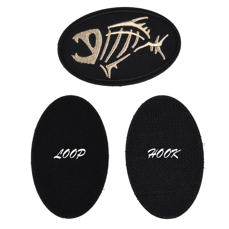 Jcarp Hook And Loop Patch For Men Fish Bone 3d Embroidered - Temu