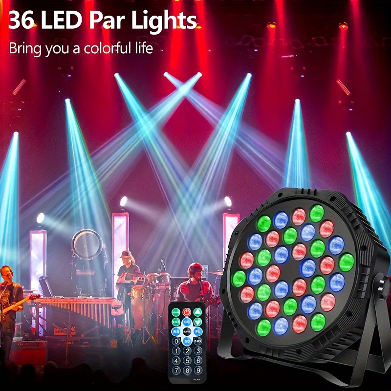 36 Par Led Projecteur Lumière disco RGB DMX512 avec télécommande