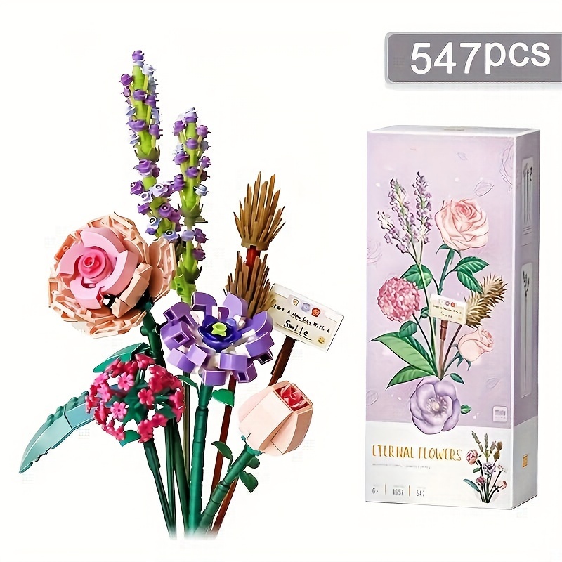  Flower Bouquet Building Kit, Not Compatible with Lego Flowers  for Adults, Building Blocks Sets Botanical Collection Decoration Toys  Birthday Valentines Gifts for Kids Girls,3 Roses/Lavender/2 Tulip : Home &  Kitchen