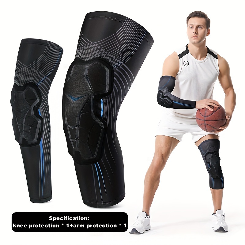 Mens Anti Collision Basketball Training Leggings With Knee Pads 3