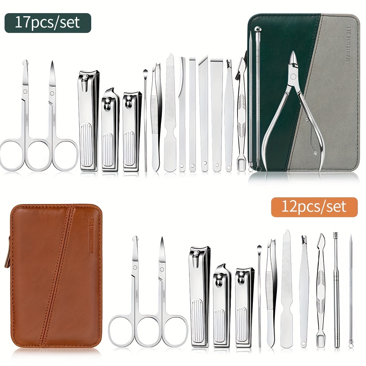 Nail Clippers Set Stainless Steel Nail Kit Eyebrow Tweezers Dead