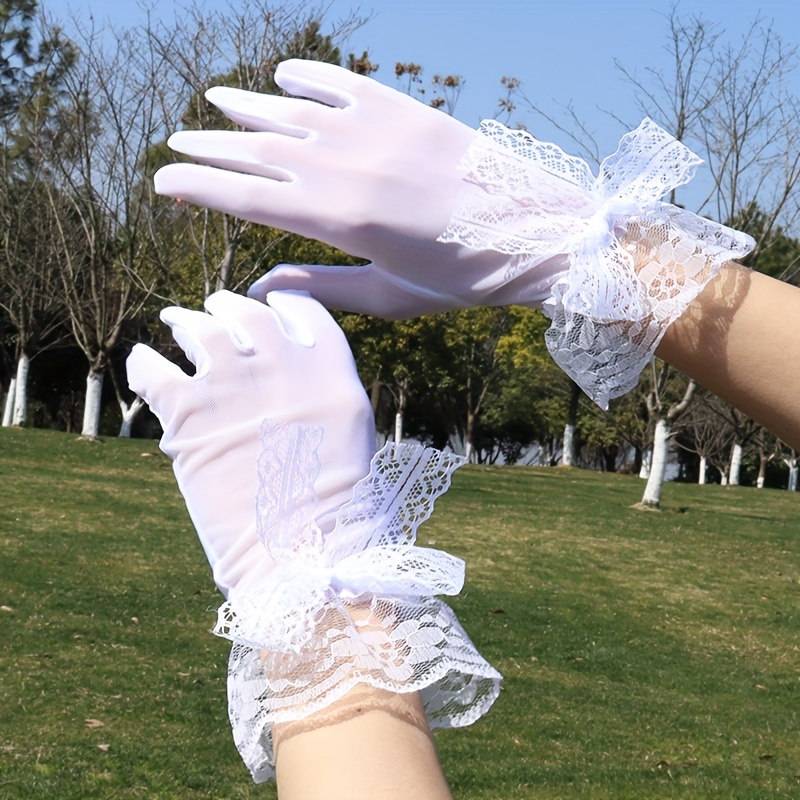Sunblock Lace Gloves Women's Cycling Thin Touch Screen - Temu New Zealand