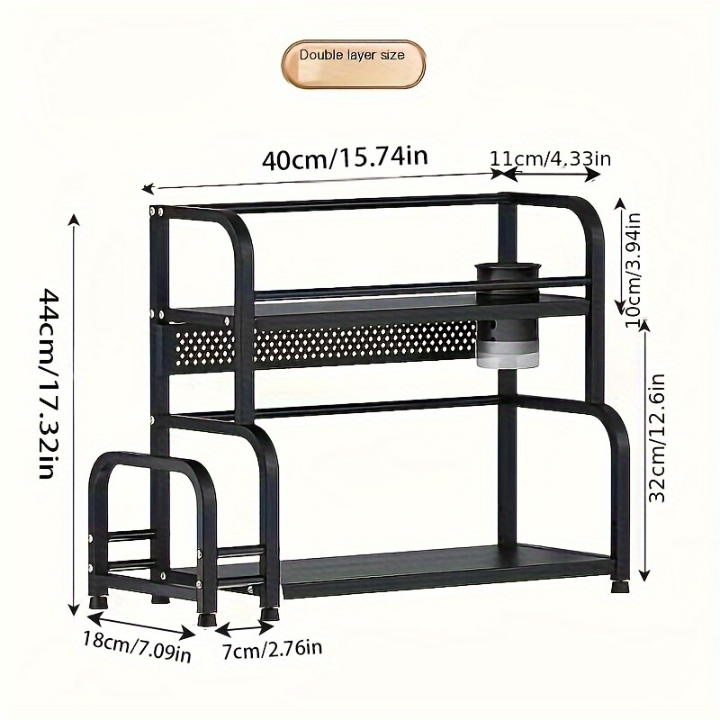 Spice Rack, Double Layer Spice Organizer For Kitchen Counter, Rust-proof  Seasoning Rack, Chopsticks Rack, Utensil Holder And Cutting Board Rack For  Kitchen Counter Cabinet, Kitchen Accessories - Temu