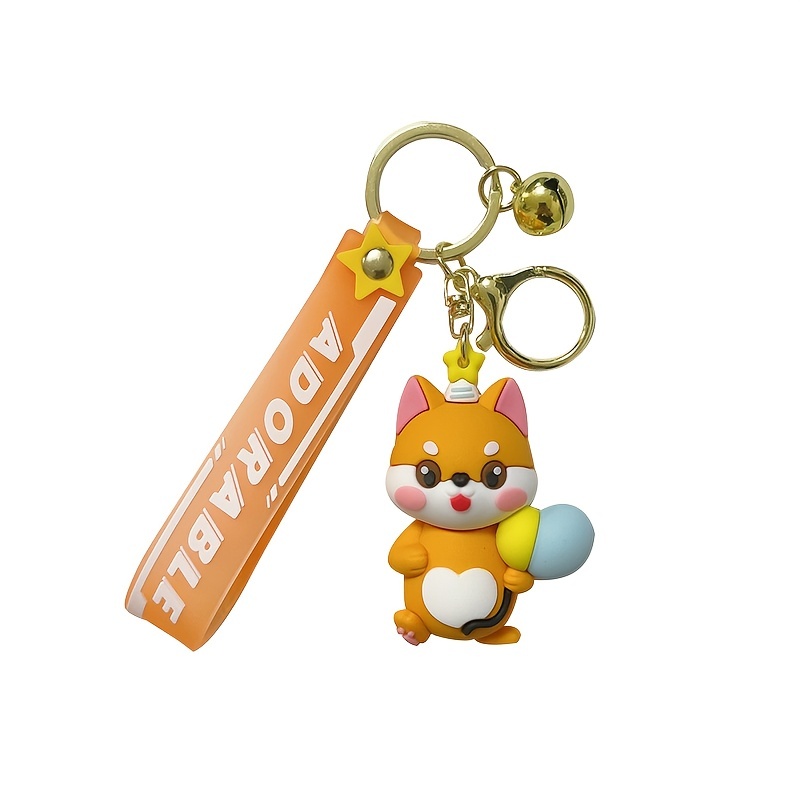 1PCS Cartoon French Fighting Dog Keychain Female Cute Creative