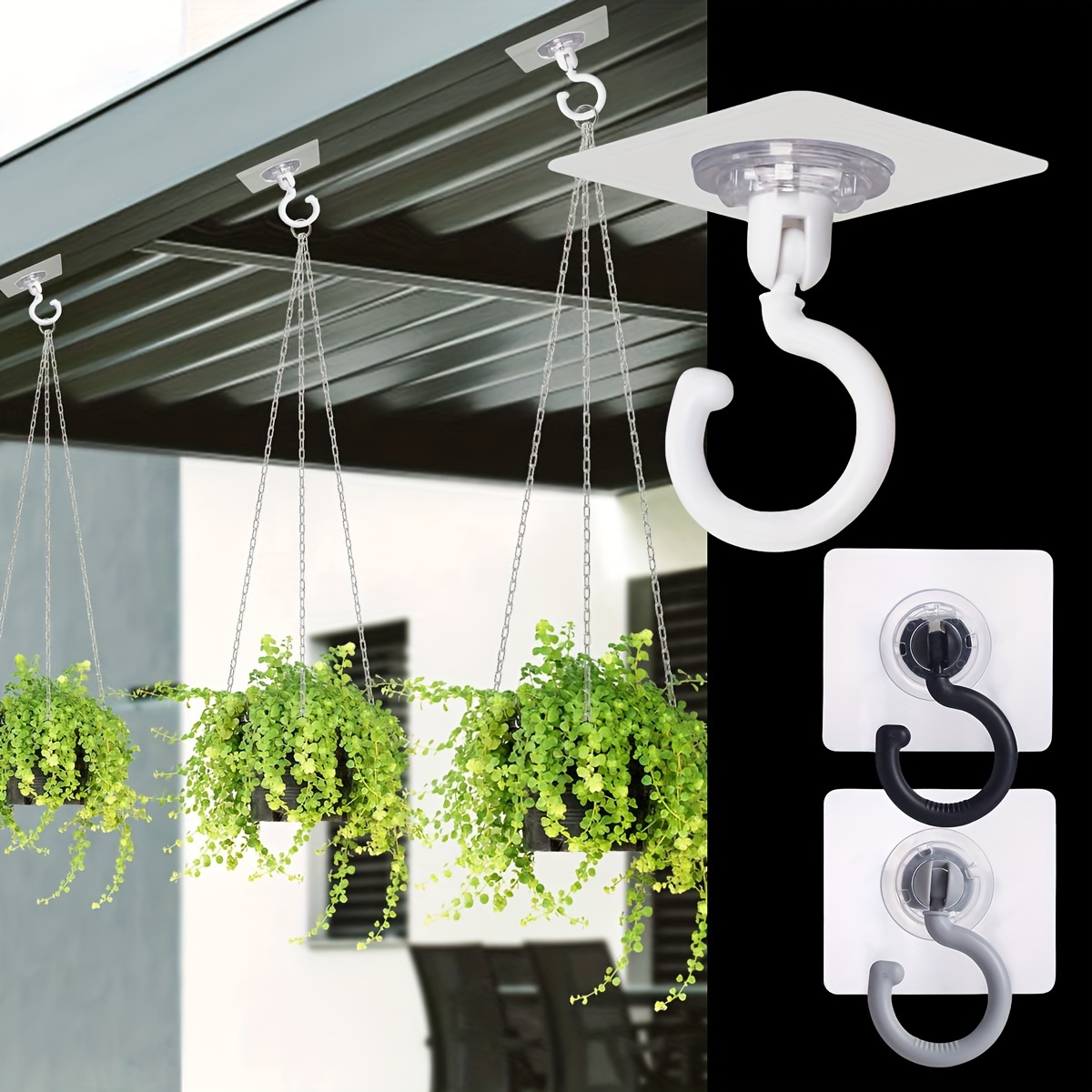 360° Rotatable Hook Self adhesive Ceiling Hanging Hook - Temu