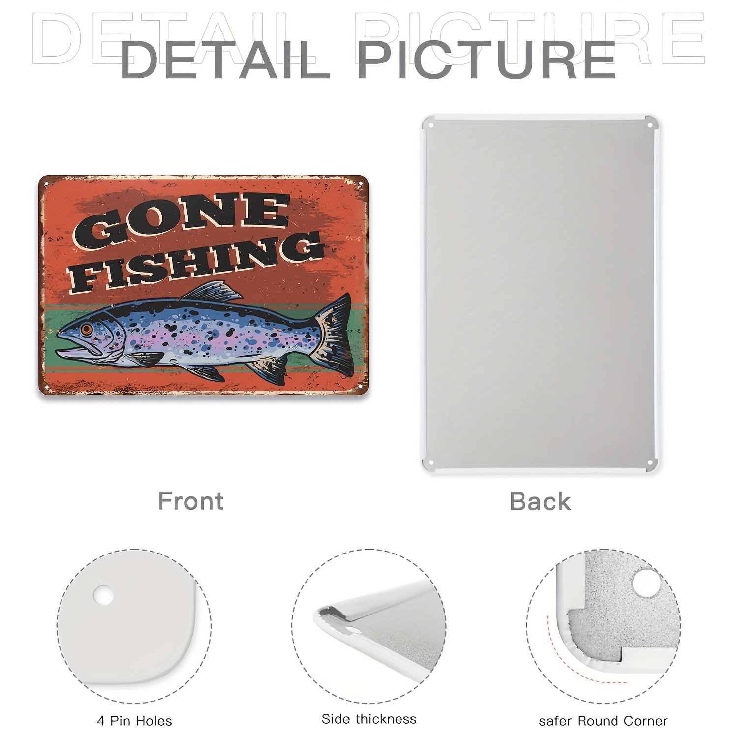 Gone Fishing Metal Signs Vintage Wall Decorations For Home - Temu