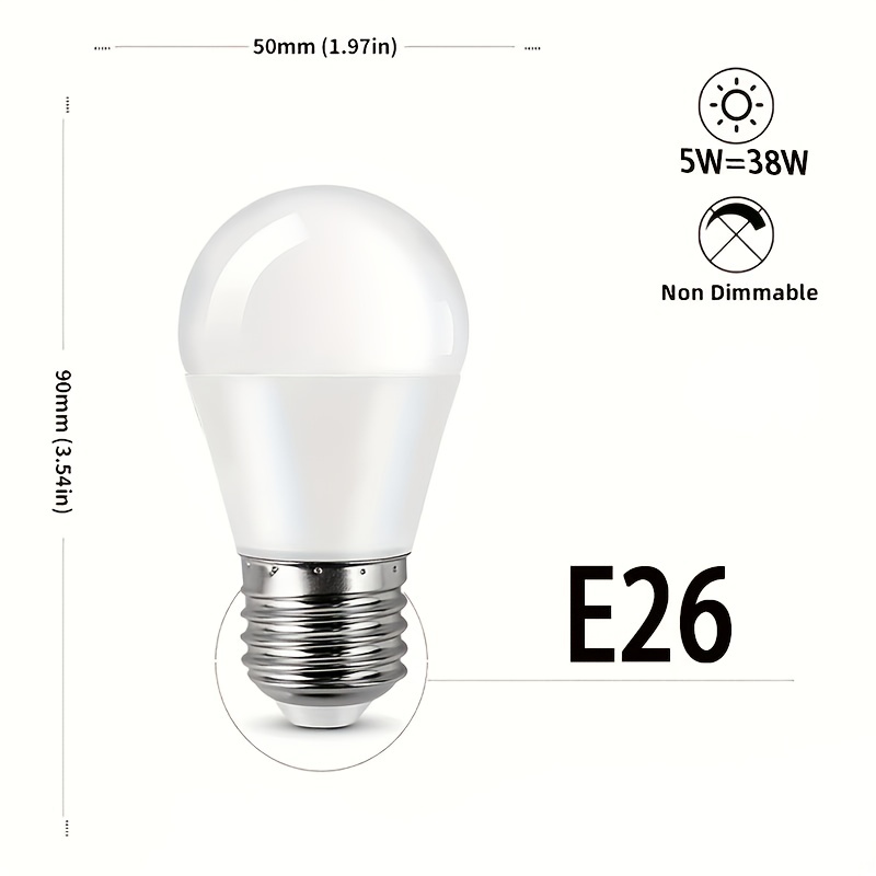 E26 Led Bulbs Equivalent Incandescent Lamps Daylight 6500k Temu