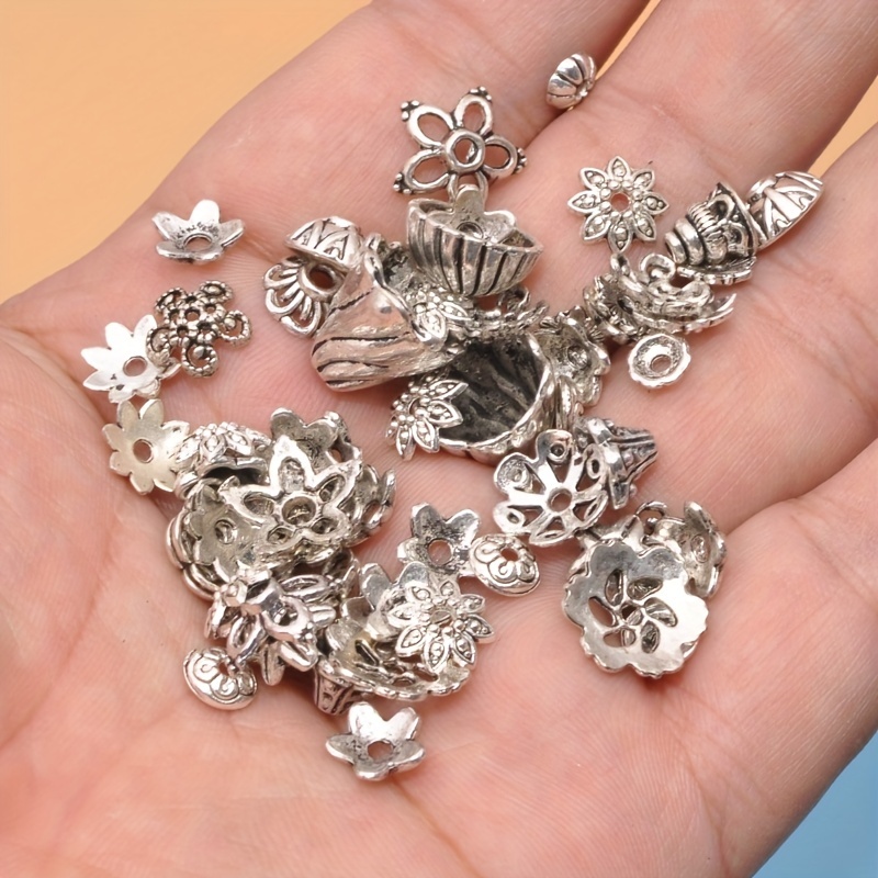 Metal Alloy Silver Charm Pendant Beads For Diy Handmade - Temu