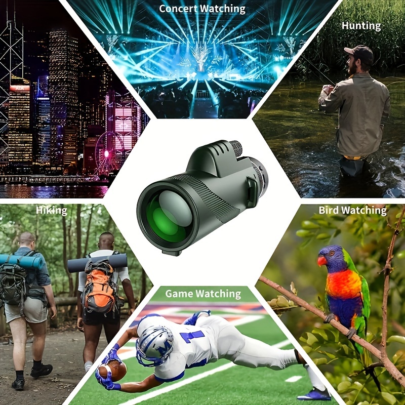 Telescópio monocular de alta definição: zoom em telescópios monoculares de longo alcance e capture vistas deslumbrantes com tripé e clipe de telefone - perfeito para equipamentos de caminhada em aventuras ao ar livre detalhes 6