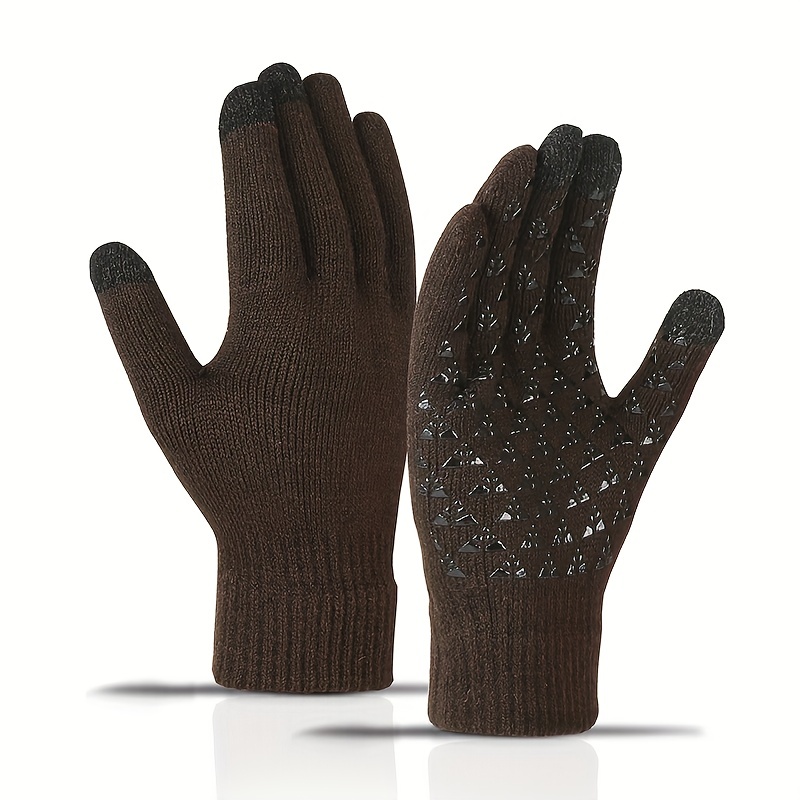 Guantes Negros De Punto Sin Dedos De Hombre Ciclismo Elásticos Cálidos  Invierno