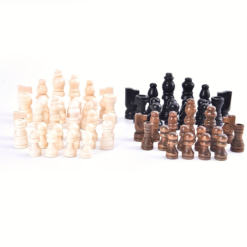 Temu　32個の木製チェス駒、国際ワードチェスセット、チェスゲームアクセサリー　Japan