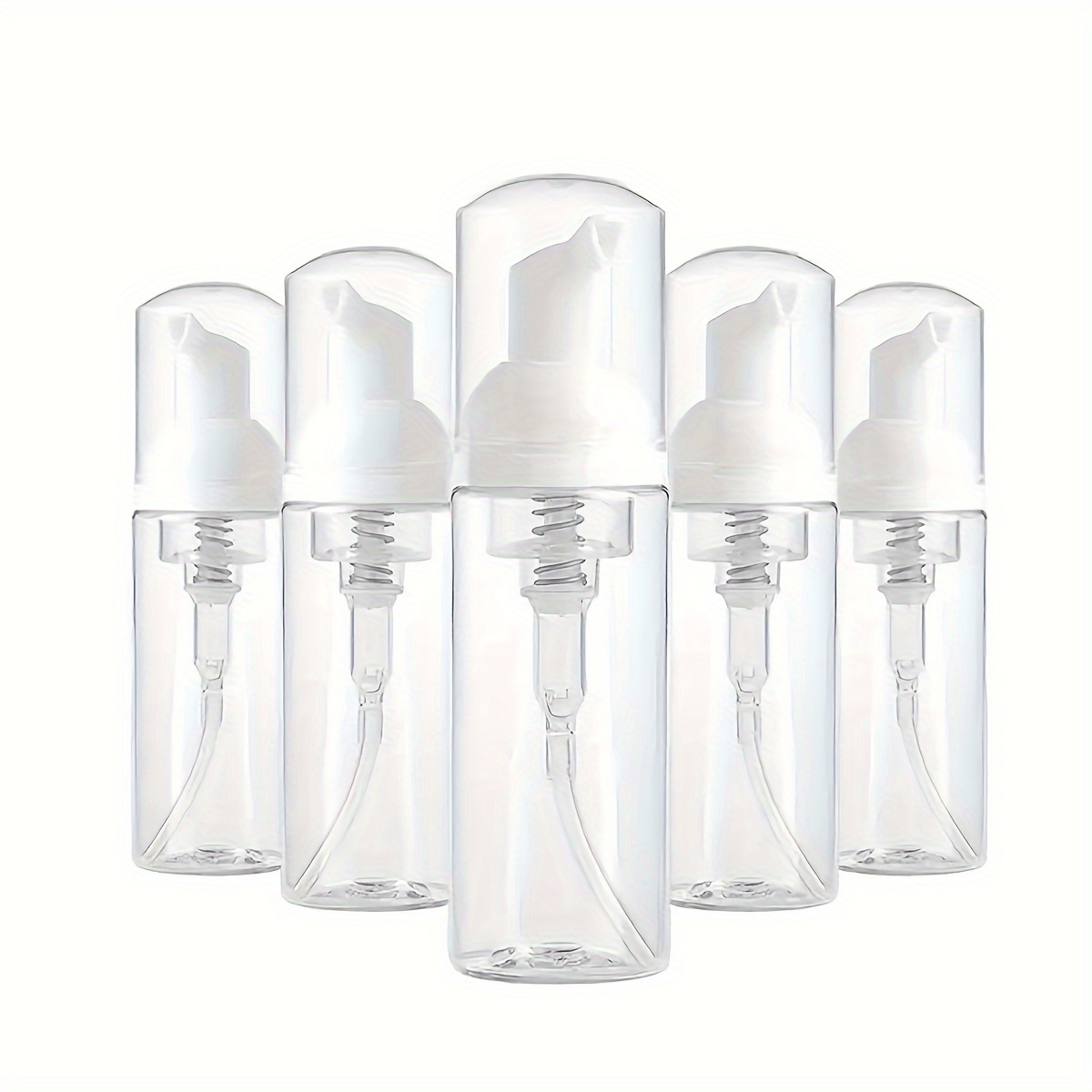 

5pcs 60ml Clear Plastic Foam Pump Bottles - Odorless, Refillable Travel Containers For Lotion & Shampoo