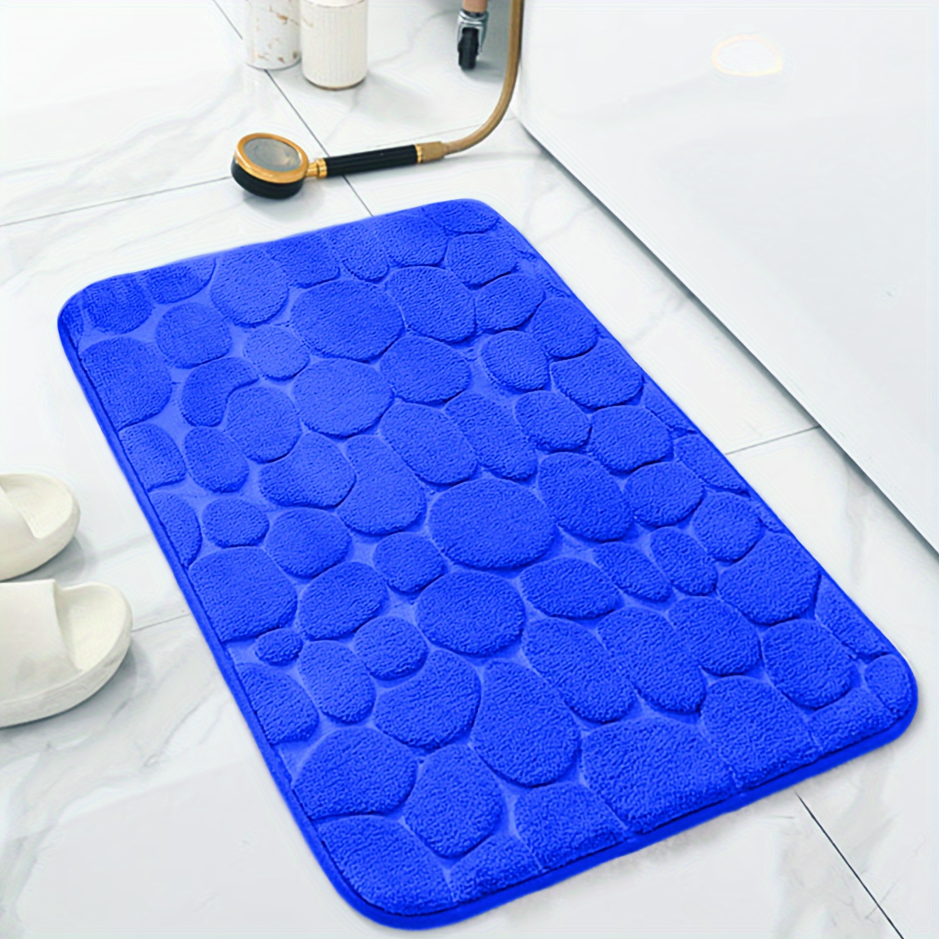 Pebble Pattern Bath Rug Flannel Soft Non slip Bath - Temu