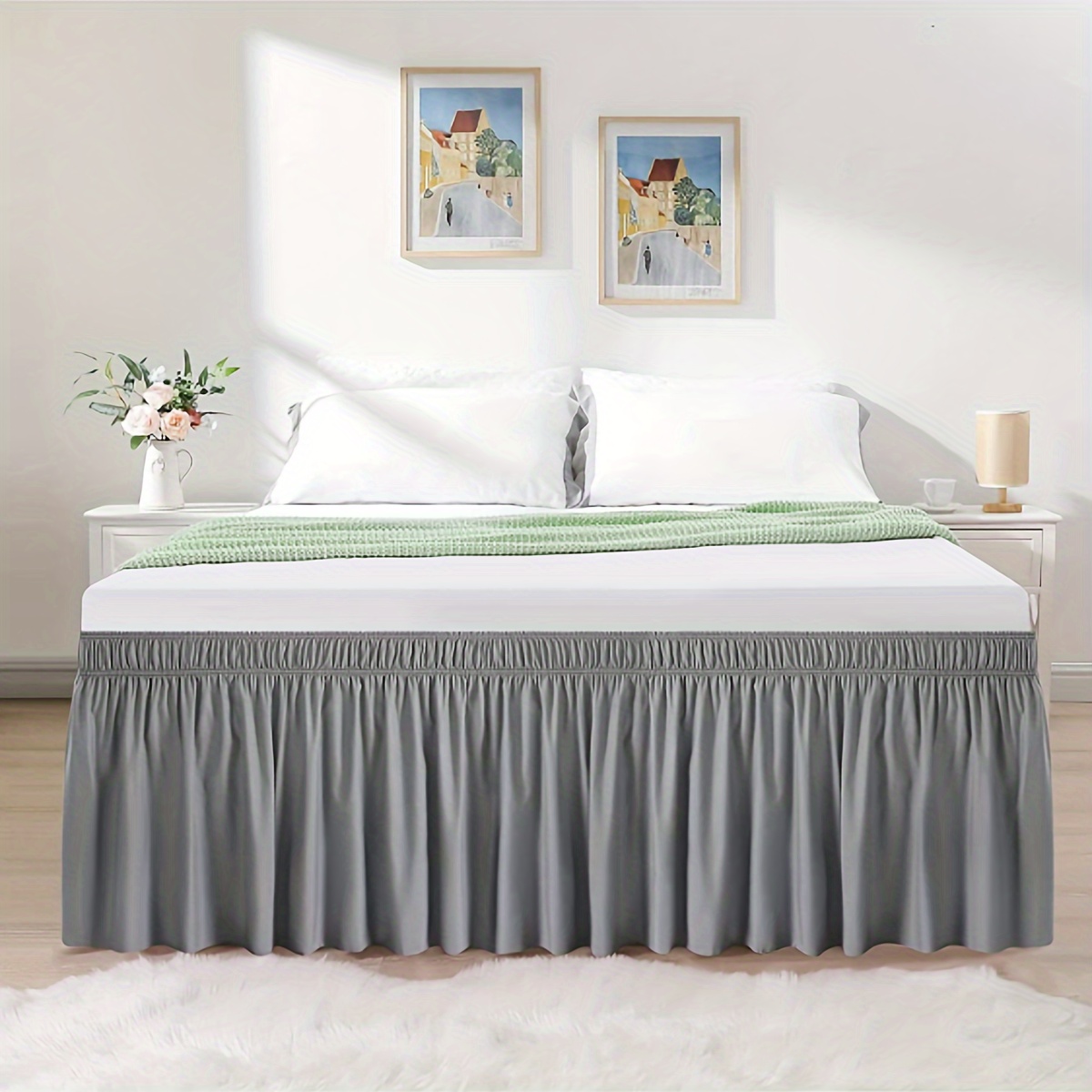 1 Falda Cama Color Sólido Elástica Ajustable, Suave Cómoda Decoración Habitación  Invitados Sala Dormitorio, Mejores Ofertas Diarias Hoy