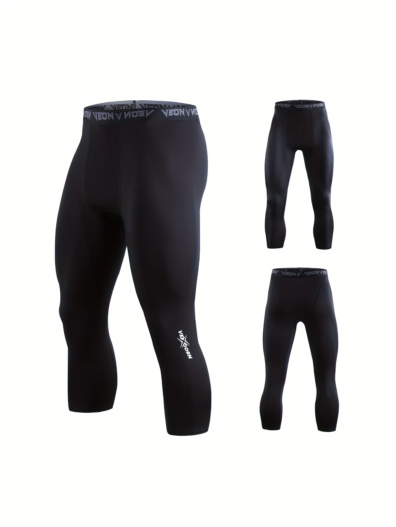 Men's 3/4 Tights Cool Dry Compression Running - Temu