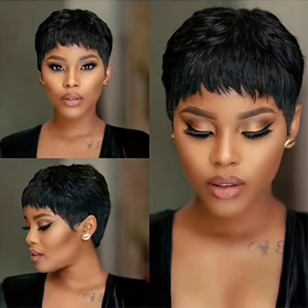 Pixie Cut Wigs Women Short Cut Human Hair Bob Brazilian - Temu