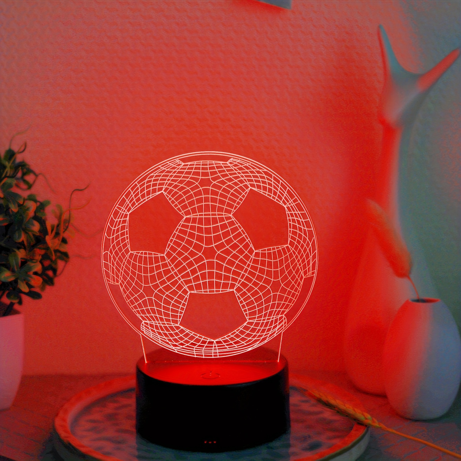 PRUMYA Veilleuse de football 3D LED Illusion Lampe Touch Light 7 Couleurs  Changer de Cadeaux pour Enfants Chambre Décor