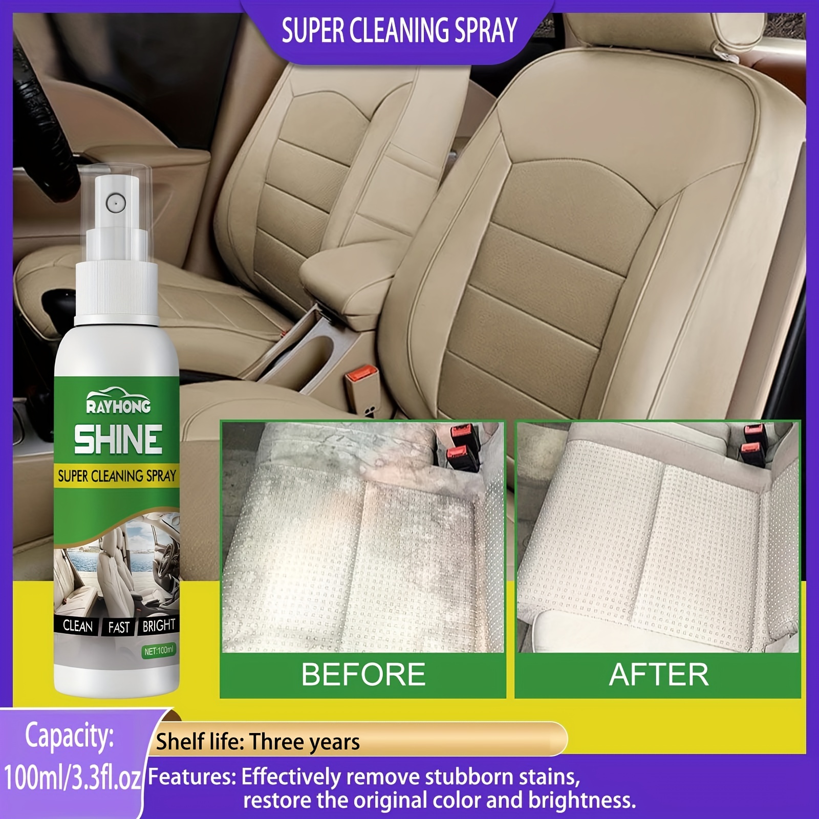 Foam cleaner spray for car seats