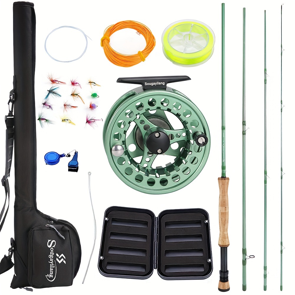 Sougayilang Fly Fishing Rod Reel Combos 4 section High - Temu