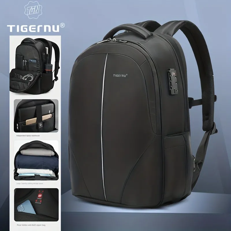 Tigernu Mens Womens Backpack With Anti-theft Password Lock、large Capacity  Travel Double Shoulder Bag、multifunctional Commuter Notebook Bag With  Multi-layer Design バッグ・旅行カバン Temu Japan