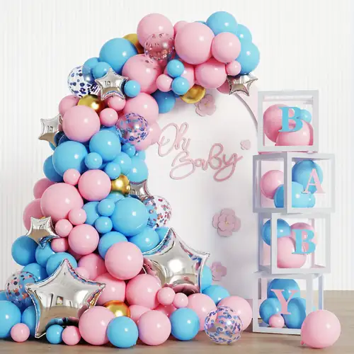 Cajas de bebé con letras para baby shower - Caja de baby shower Juego de 4  piezas, 4 letras - Decoraciones de revelación de género, telón de fondo de  fiesta para cumpleaños