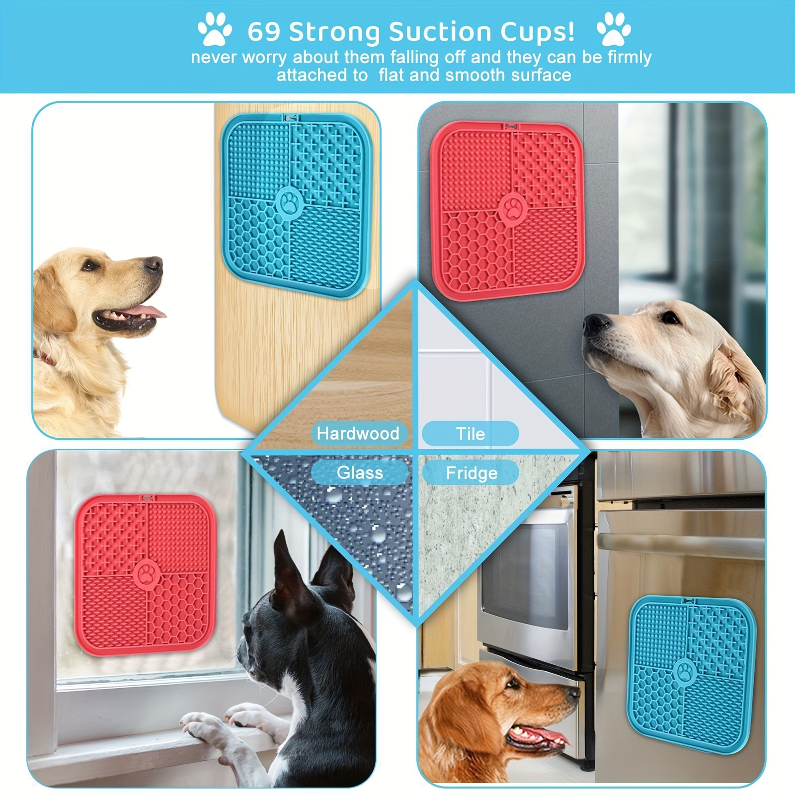 Round Pet Slow Feeder Mat Dog Licking Mat Washable Dog Food Plate Mat, Dog  Peanut Butter Lick Pad With Suction Cups - Temu