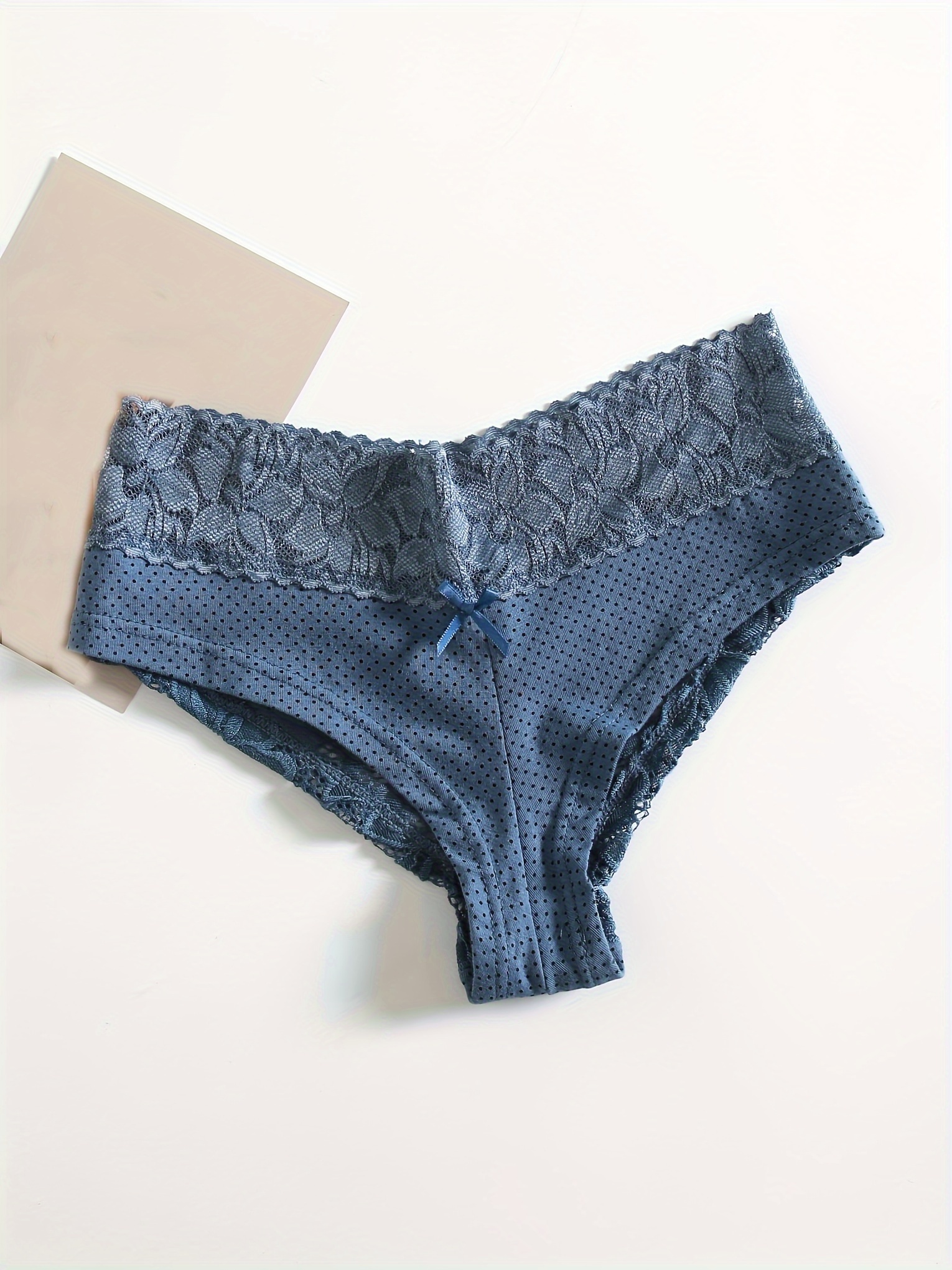 FINETOO 6pcs Seamless Contrast Lace Panty