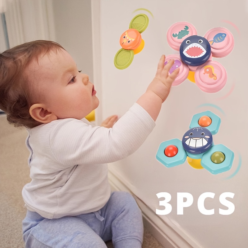 3pcs / set Fidget Finger Hand Spinner Ventouse Spinner Top Jouets pour bébés