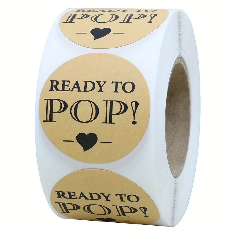 

! 1.5 Inch Round Paper Stickers, 500 Labels Per Roll – Golden Background With Black Text & , Matte , Party Favors, Invitations & Decorations, Cute Stickers