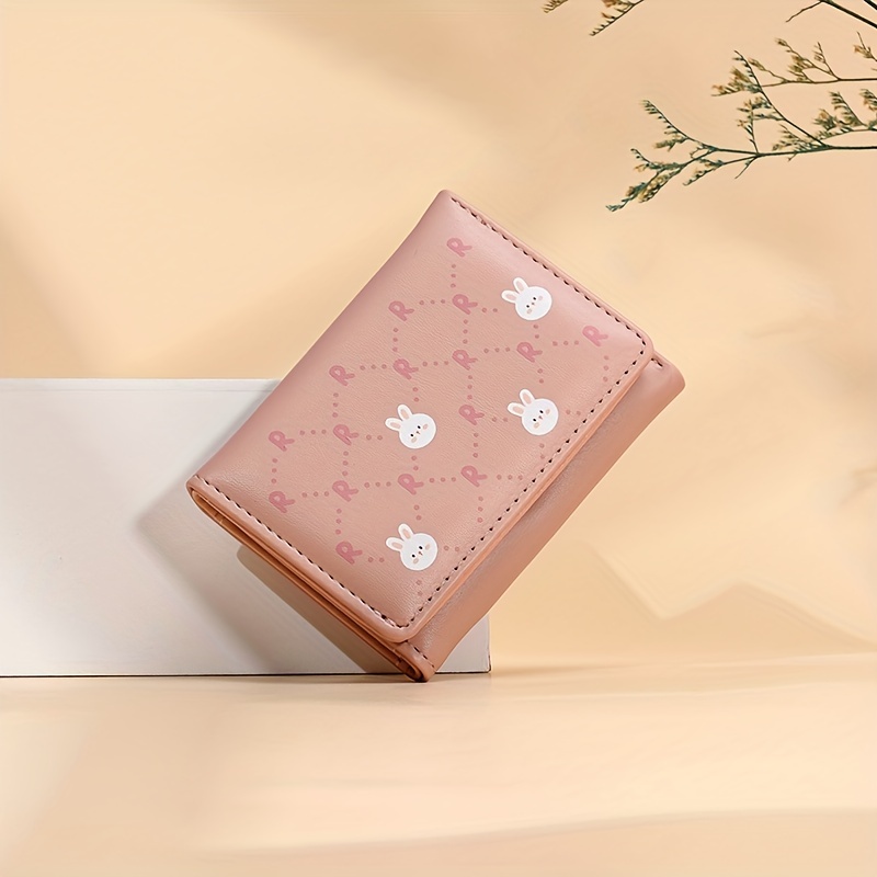 Kawaii Bunny & Carrot Pattern Short Wallet, Trifold Coin Purse, Classic  Credit Card Holder - Temu