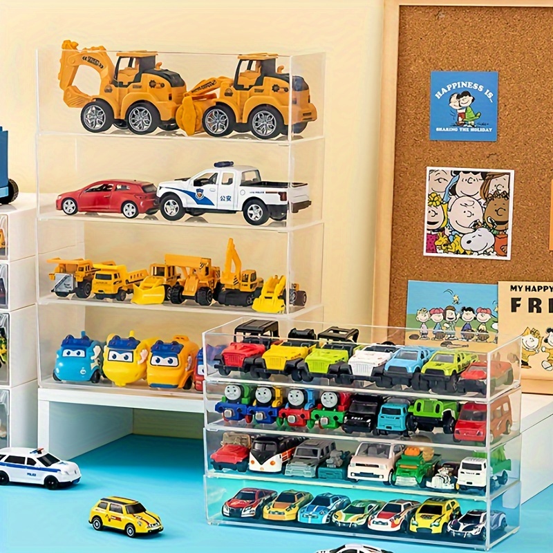 Vitrine en acrylique pour petites voitures et jouets, coffret transparent  de rangement pour roues chaudes, Mini modèle de voiture et armoire de  finition Fk, 1/64