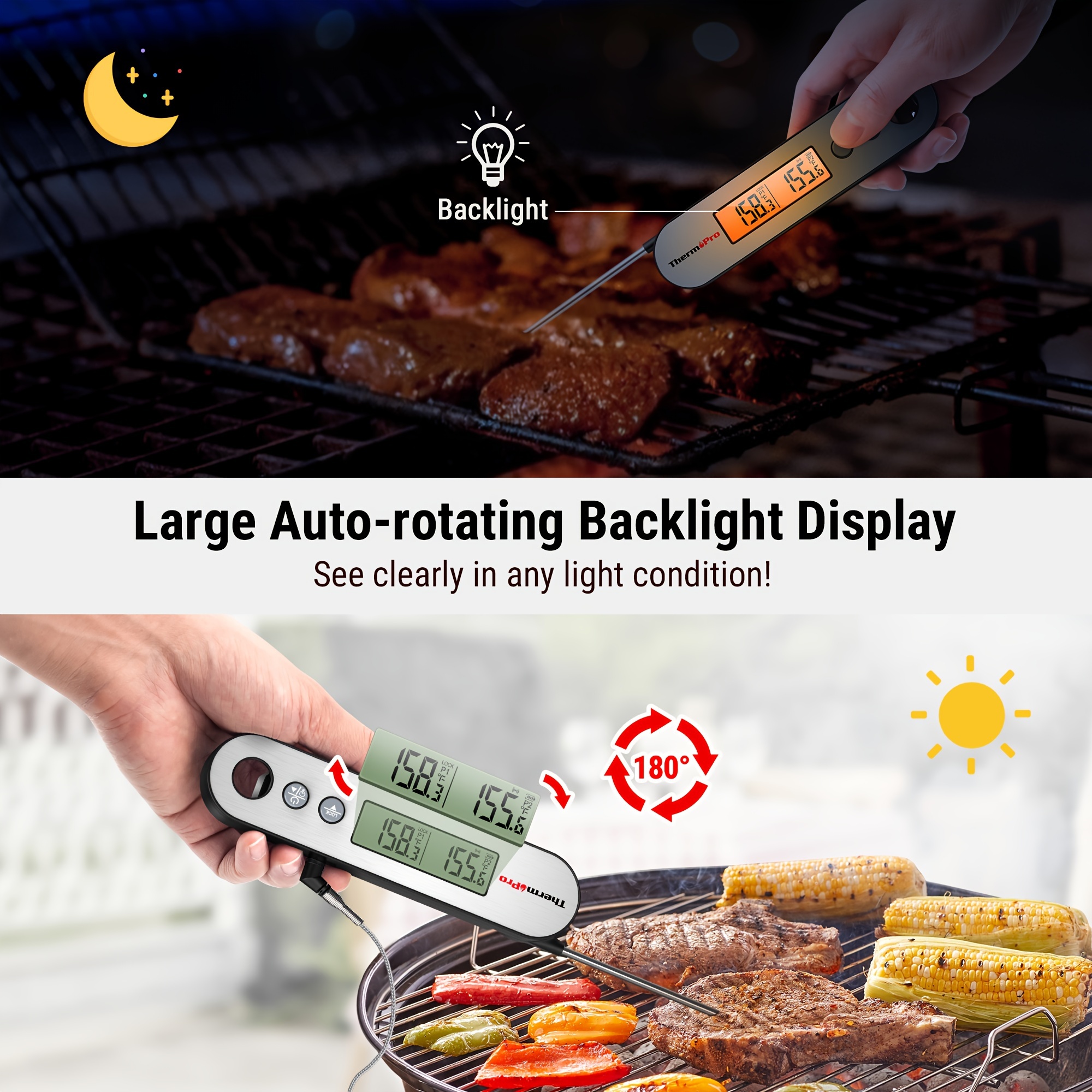 Digital Probe Meat Thermometer Kitchen Wireless Cooking Bbq Food
