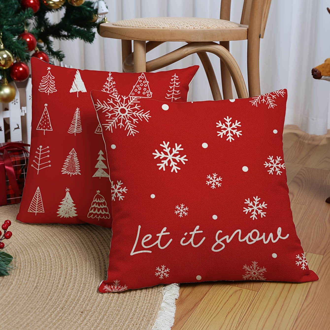 Holiday Home Christmas Festive Wagon Square Throw Pillow - 18x18